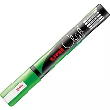 Marcador Tiza Líquida Uni Chalk Pwe 5m Trazo 1,8 A 2,5mm X U Color Verde Flúo