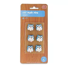 Dci Búho Push Pins, Conjunto De 6 (50436)