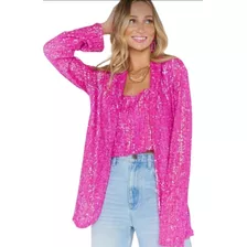 Blazer Saco Lentejuelas Rosa. Fiestas Brilloso. Outfits