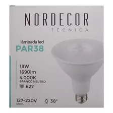 Kit 3 Lâmpadas Led 18w Par38 Bivolt Luz Neutra 4000k Mbled