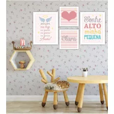 Quadro Infantil Quadrinho Santo Anjo Sonhe Alto Com Vidro