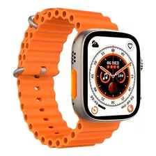 Smartwatch Reloj Tactil Mensajes Y Atiende O Realiza Llamada Caja Naranja Malla Negro Bisel Naranja Diseño De La Malla Sport