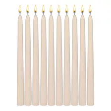 10 Velas Largas Beige 35cm Para Candelabro O Candil Aluzza