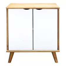 Aparador Buffet Rack Mueble Dos Puertas Madera Maciza Color Blanco