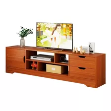 Rack Tv Madera Mdf 3 Cajones 140 Cm Color Caoba Circuit