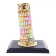 Quebra Cabeças 3d Iluminado Led Torre De Pisa L502h Cubicfun