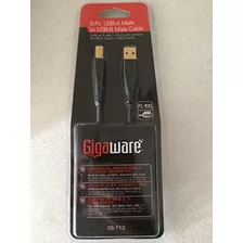 Giga Ware 26-713 6-ft Usb A Macho A Usb-b Cable Masculino.