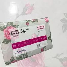 Jogo De Cama Lençol Casal 4 Peças Microfibra Com Elastico