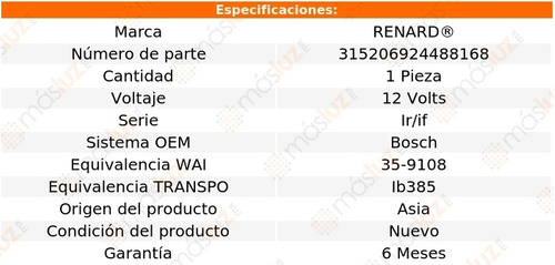 Regulador Alternador Bmw 325is 2.5l 6 Cil 92/95 Renard Foto 2