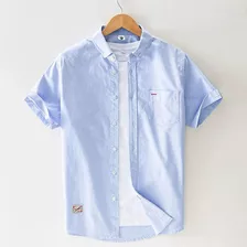 Camisa Corta Para Hombre, Camisa Casual, Ropa De Trabajo Gri