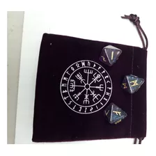 Runas Vikingas Poliedro, 3 Piezas (8 Caras) + Bolsa 