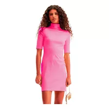 Vestido Curto Lança Perfume Gola Alta Ou24 Rosa Feminino