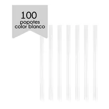100 Popotes Para Tapioca Biodegradable A Base De Planta Color Blanco