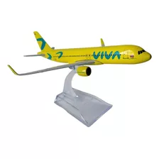 Miniatura De Avião A320 Viva Airways Amarelo Em Metal 16cm