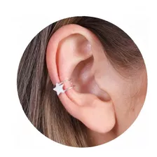 Ear Cuff Estrella Plata 0.925 Clip Arete Simulador Star 