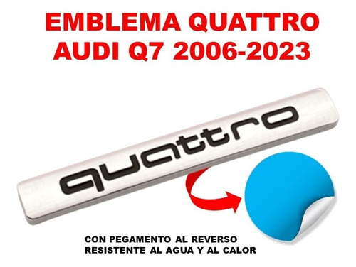 Par De Emblemas Audi Quattro Audi Q7 2006-2023 Crom/negro Foto 7