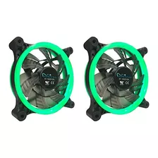 Ventilador Led Verde Silencioso De Doble Anillo Apevia 212l-