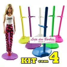 Kit 4 Suporte P/ Bonecas Barbie Ken Susi Monster High Blythe