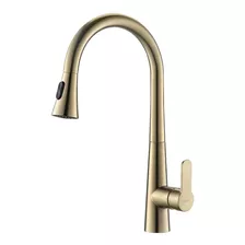 Torneira Misturador Gourmet Cozinha Dourado Fosco Extensível