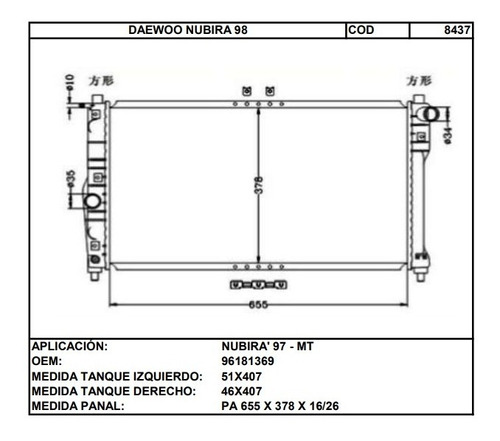 Tanque Plstico Derecho Daewoo Nubira 98/ Foto 2