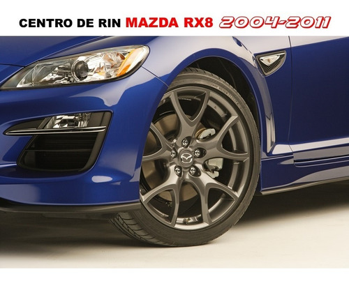 Par De Centro De Rin Negros Mazda Rx8 2004-2011 56 Mm Foto 2