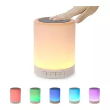 Velador Lámpara Táctil Luz Color Rgb Con Parlante Bluetooth