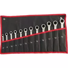  Set Juego De Llaves Inglesa Con Rachet 12pc En Chromo