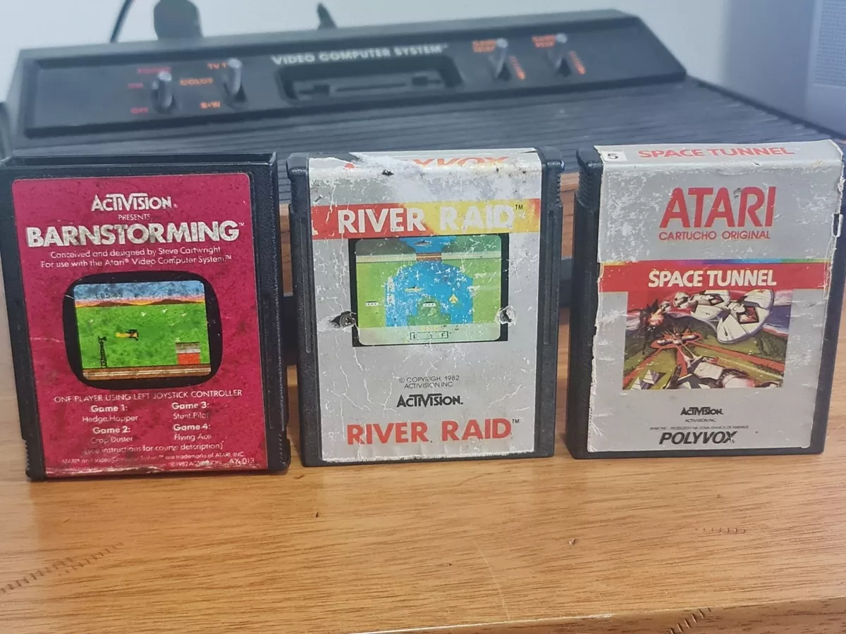 3 Cartucho Fita Atari Activision Polyvox River Raid Space