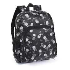 Mochila Ls Mo4122 Preto Com Estampa De Caveiras