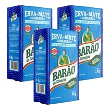 3 Erva Mate Moída Grossa Barão Cotegipe Chimarrão Vácuo 1 Kg