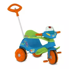 Triciclo Bandeirante Passeio E Pedal Velobaby G2 Motoca Azul Cor Azul/verde