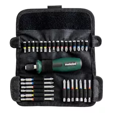 Set Kit Juego Destornillador Portapuntas 30pz Estuche Metabo