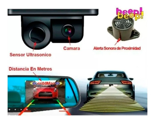 Espejo Retrovisor Dvr Camara Ultrasonica Logo Personalizado Foto 5