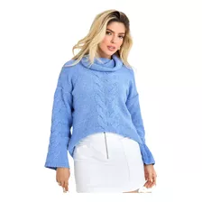 Blusa Feminina Gola Boba Tricot Tendencia Inverno 