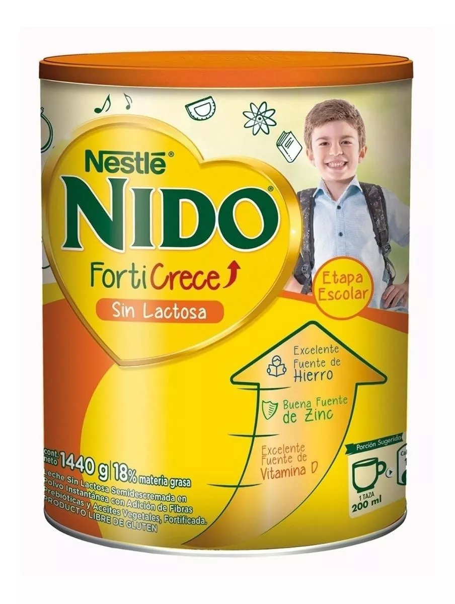 Leche De Fórmula En Polvo Nestlé Nido Forticrece Sin Lactosa  En Lata De 1.44kg