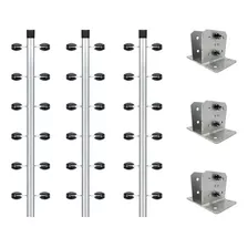 3pcs Haste Canto Cerca Elétrica 23x23 1mt Industrial Suporte