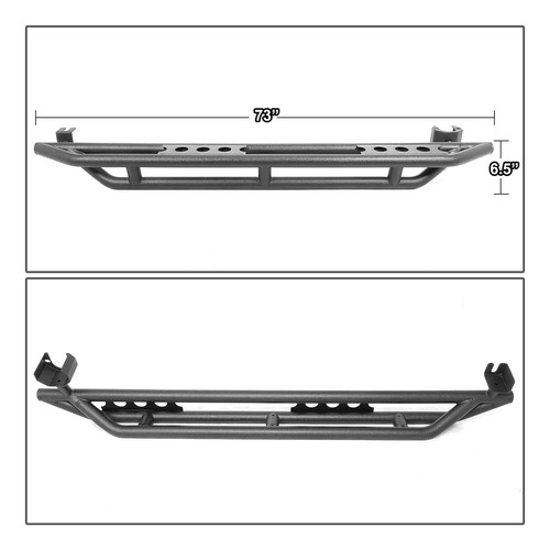 Par De Barras De Paso Lateral Armor Rocker Guard Rock Slider Foto 5