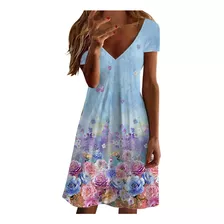 Vestido Para Mujer, Elegante, Casual, Línea A, Manga Corta,