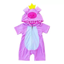 Macacao Infantil Kigurumi Verao Fantasia Pijama Porquinho 