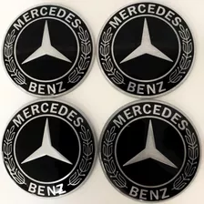 Jogo 4 Emblema Logo Adesivo Roda Mercedes-benz 58mm