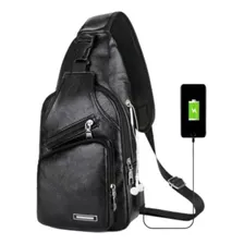 Bolso Bandolera Cruzado Pecho Usb Anti Robo Manos Libres Pu