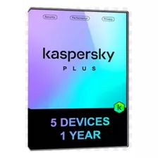 Kaspersky Plus 2024 5 Dispositivos 1 Año Entrega Inmediata.