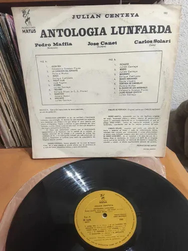 Julián Centeya / Pedro Maffia / José Canet / Carlos Solari - Antologia Lunfarda - vinilo 1975