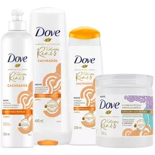  Kit Dove Texturas Reais Cabelo Cacheado Babosa Completo