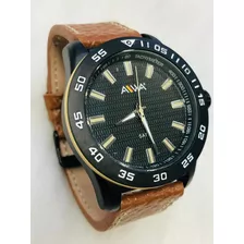 Reloj Cuero Aiwa Caballero Sumergible 50 Mts