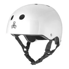 Casco Triple 8 - Color Blanco - Roller - Bici - Monopatín Color White Glossy Talle Mediano