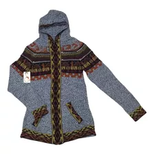 Campera Cruz Andina De Lana De Alpaca - Barro Cocido