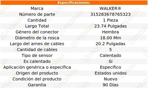 Sensor O2 Ox Bmw 530i 2.0l 4 Cil 17/20 Walker Foto 6