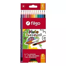 Lapiz Filgo Borrables Color Caja X 12 Lapices Con Goma Largo