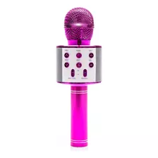 Microfono Inalambrico Karaoke Bluetooth Recargable Fiestas Color Rosa